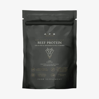 Ape Nutrition Grass-Fed Beef Protein - Raw Cacao & Maple Sea Salt (1.26kg) front of pack