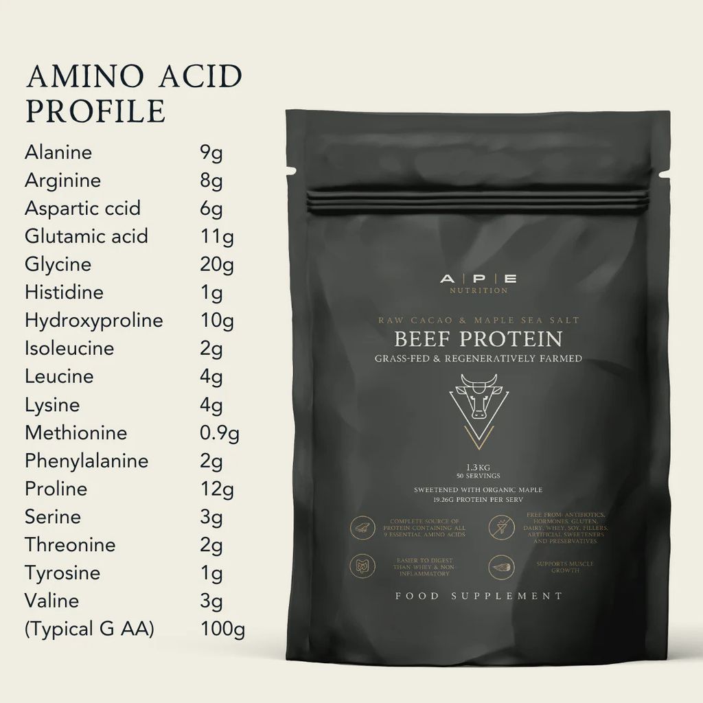 Ape Nutrition Grass-Fed Beef Protein - Raw Cacao & Maple Sea Salt (1.26kg) lifestyle image
